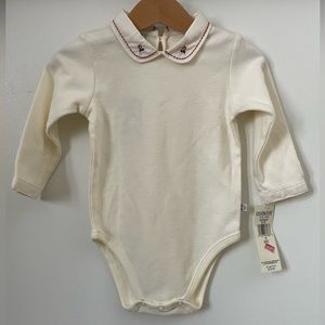 NWT Vintage Oshkosh embroidered Peter Pan collar 12mo onesie